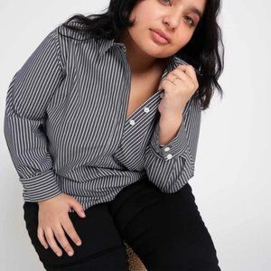 Universal Standard | Elbe Popover Stretch Poplin Shirt Classic Fit